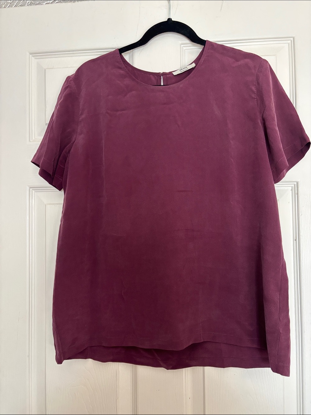 Grana Chinese Silk Blouse in Plum